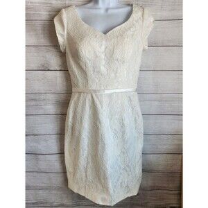 Symphony by Venus Size 10 Ivory Lace Cocktail Holiday Dress Elegant NWT